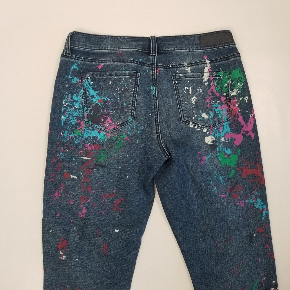 Seven7 Girlfriend Splatter Jeans Size 8 - Picture 4 of 7